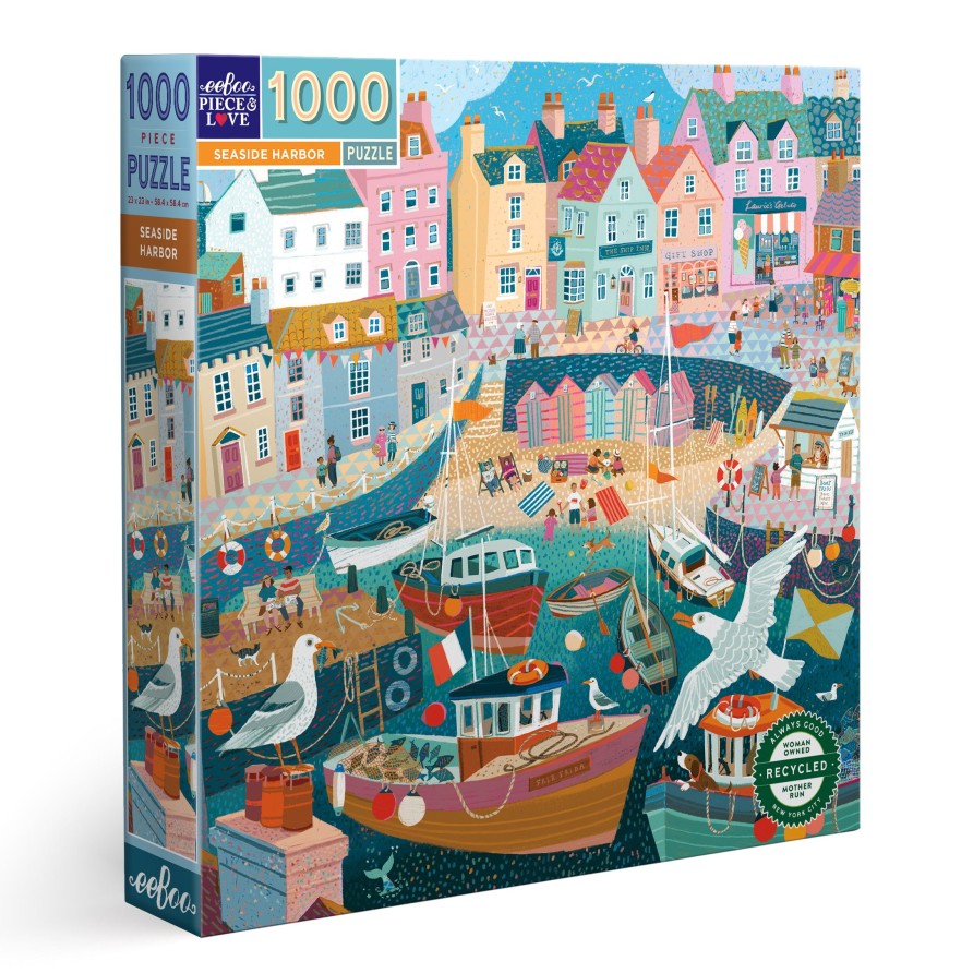 Des Enigmes eeBoo | Puzzle 1000 Pieces Du Port De Bord De Mer