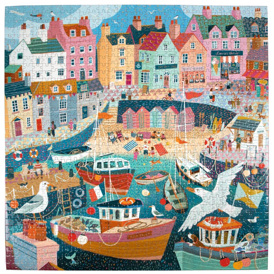 Des Enigmes eeBoo | Puzzle 1000 Pieces Du Port De Bord De Mer