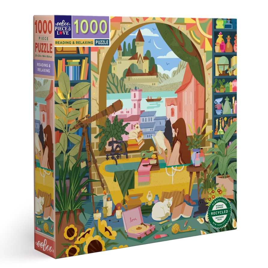 Cadeaux eeBoo Printemps Et Paques | Puzzle De 1000 Pieces Lecture Et Detente