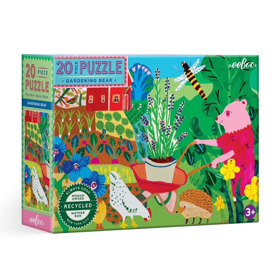 Materiel Artistique eeBoo | Puzzle 20 Pieces Ours De Jardinage