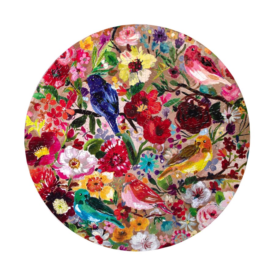 Des Enigmes eeBoo | Puzzle Rond De 500 Pieces, Oiseaux Et Fleurs