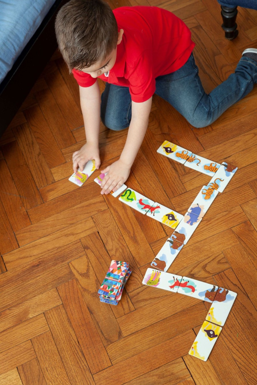 Materiel Artistique eeBoo | Parade Des Animaux Dominos De La Tete Aux Pieds