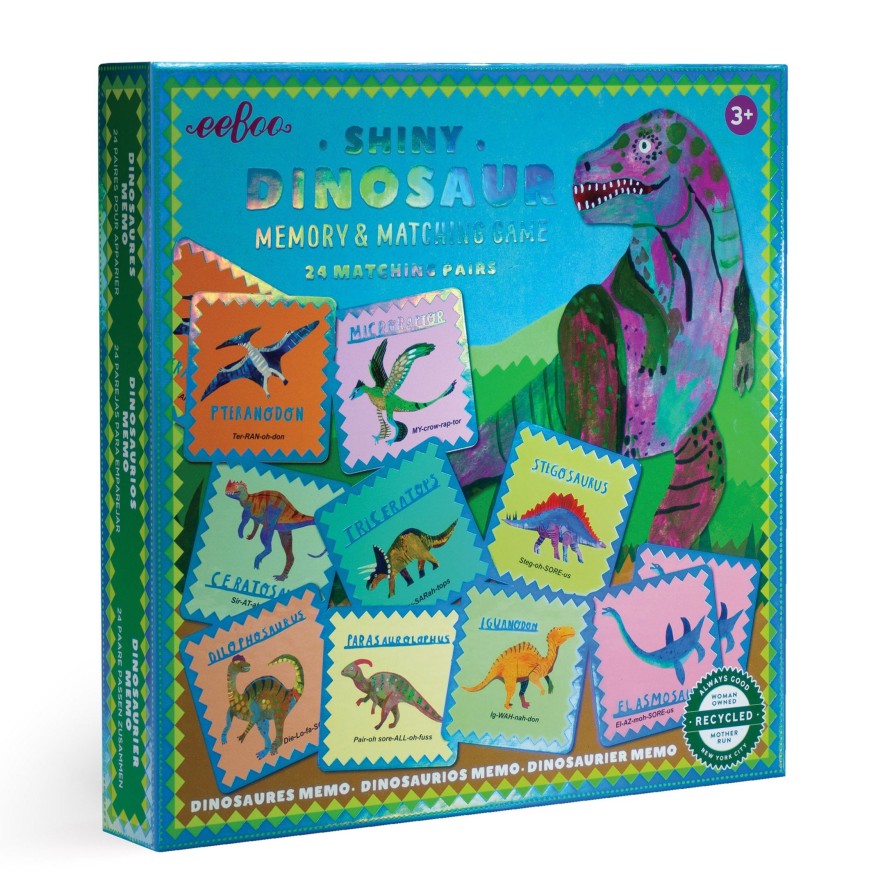 Materiel Artistique eeBoo | Jeu De Memoire Et D'Association De Dinosaures Brillants