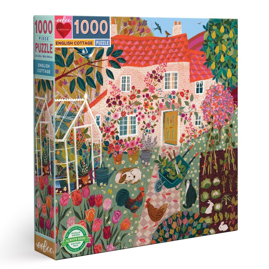 Cadeaux eeBoo Printemps Et Paques | Puzzle 1000 Pieces Cottage Anglais