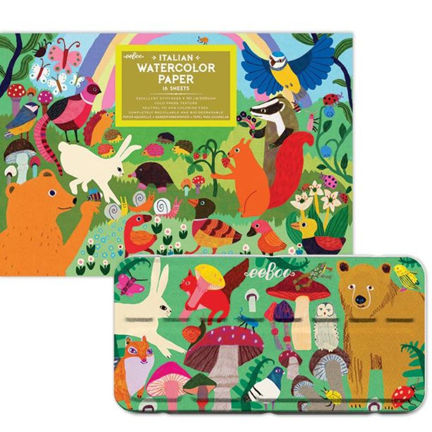 Cadeaux eeBoo Puzzles De Voyage | Ensemble D'Aquarelles Et De Blocs-Notes Woodland