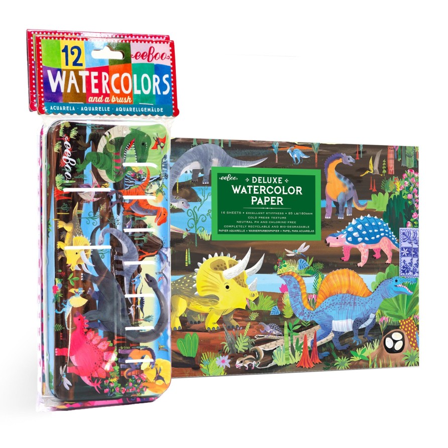 Cadeaux eeBoo Puzzles De Voyage | Paquet D'Aquarelle De Dinosaure