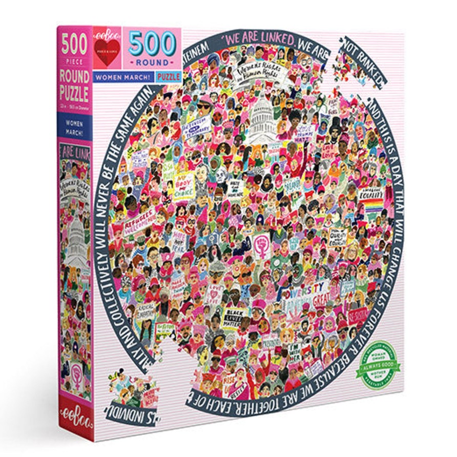 Des Enigmes eeBoo | Marche Des Femmes ! Puzzle Rond De 500 Pieces