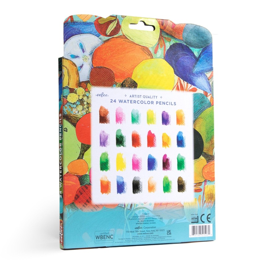 Cadeaux eeBoo Puzzles De Voyage | Tidepool 24 Crayons Aquarelle