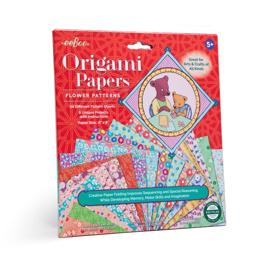 Cadeaux eeBoo Aquarelles | Papiers Origami A Motifs De Fleurs