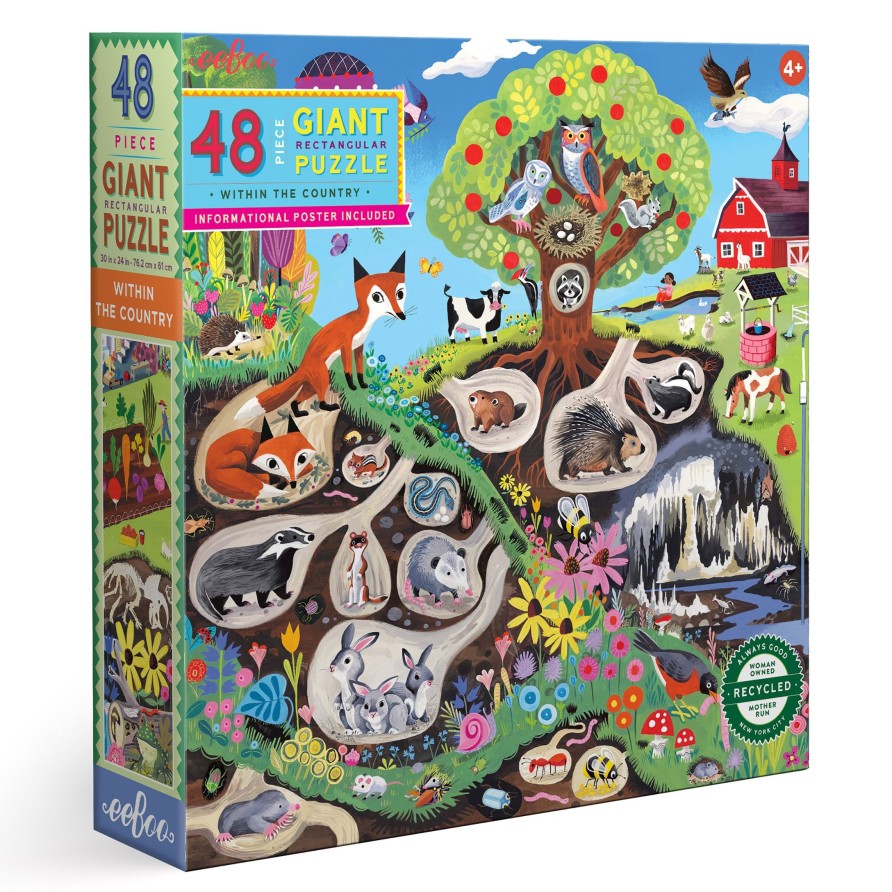 Materiel Artistique eeBoo | Puzzle Geant De 48 Pieces A L'Interieur Du Pays