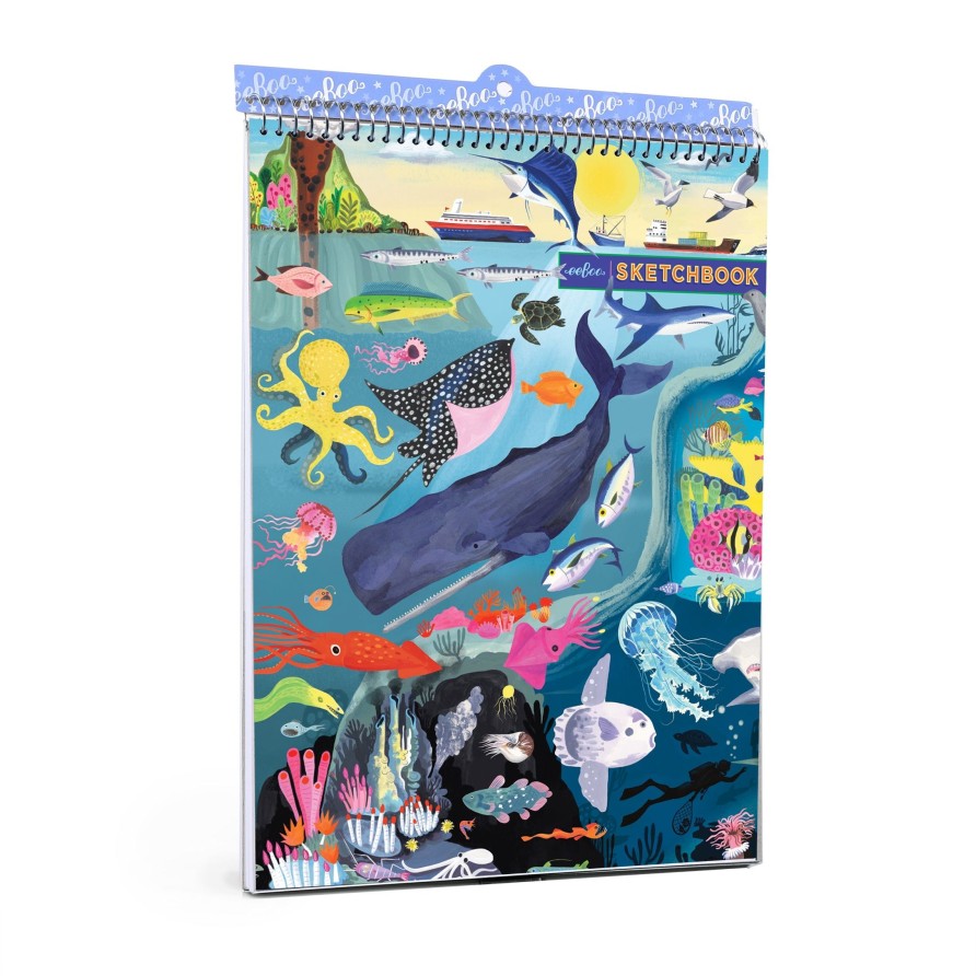 Cadeaux eeBoo Cartes A Jouer Dorees | Carnet De Croquis Sous La Mer