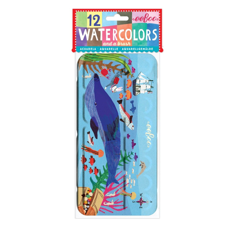 Cadeaux eeBoo Puzzles De Voyage | Boite De 12 Aquarelles In The Sea