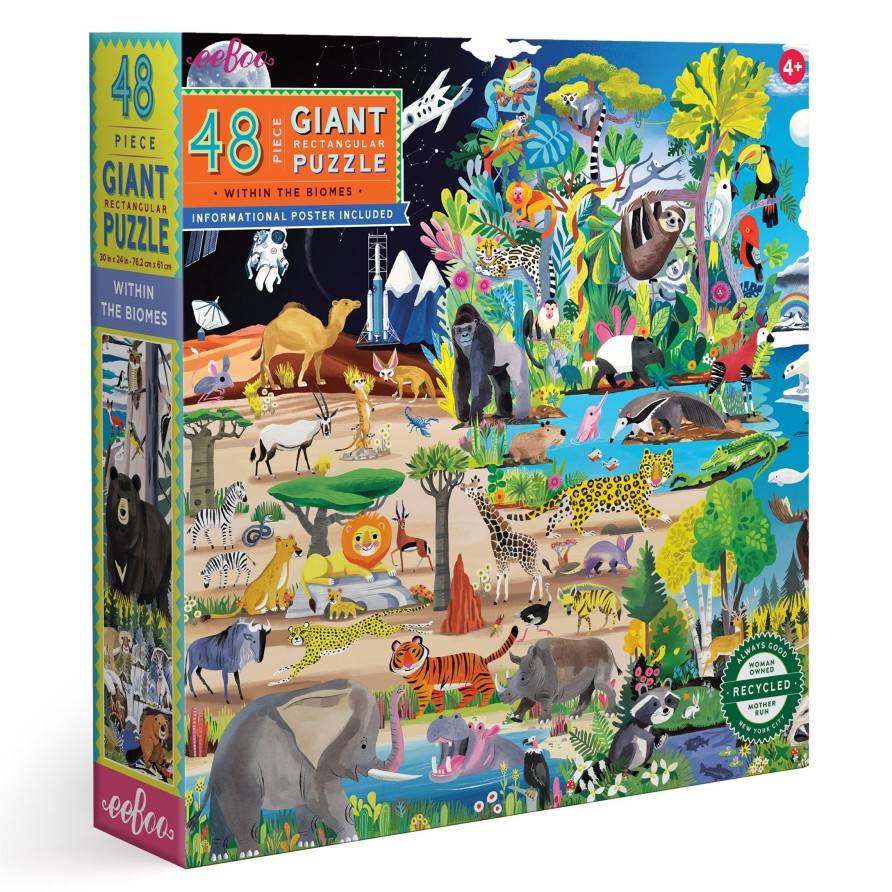 Materiel Artistique eeBoo | Puzzle Geant De 48 Pieces Dans Les Biomes