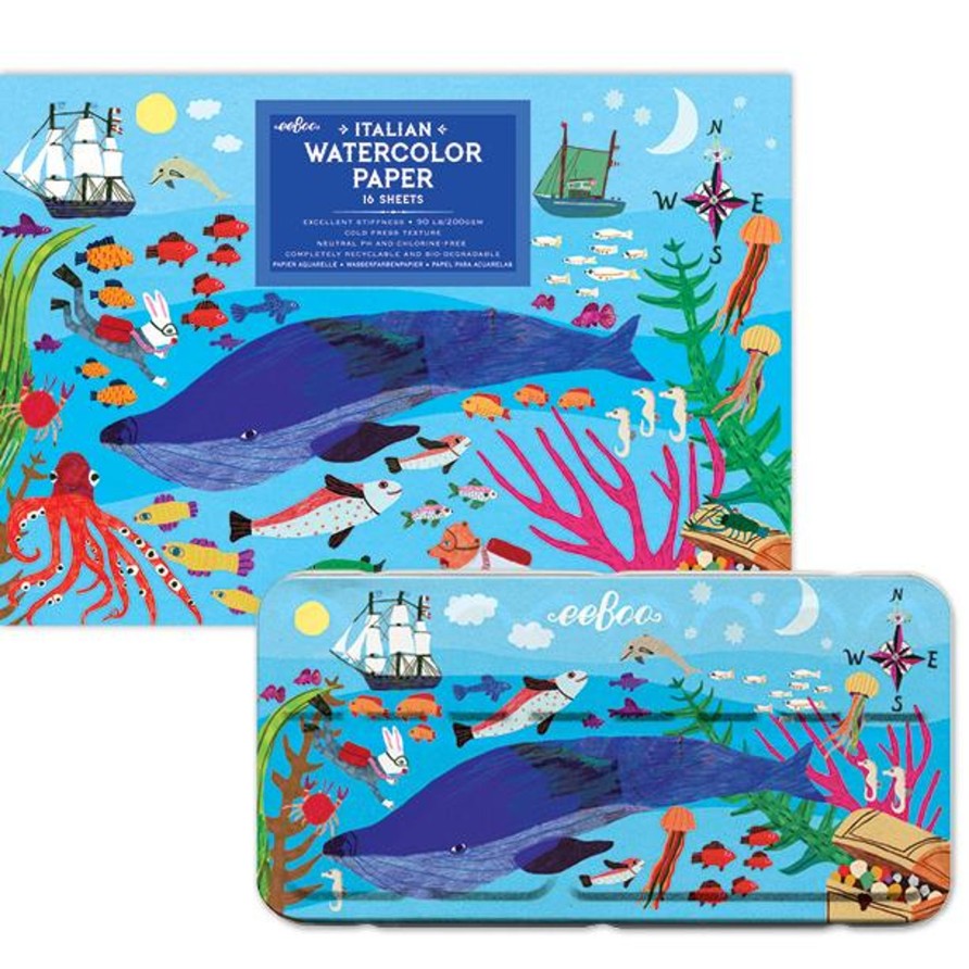 Cadeaux eeBoo Puzzles De Voyage | Dans L'Ensemble D'Aquarelles Et De Tampons De Mer