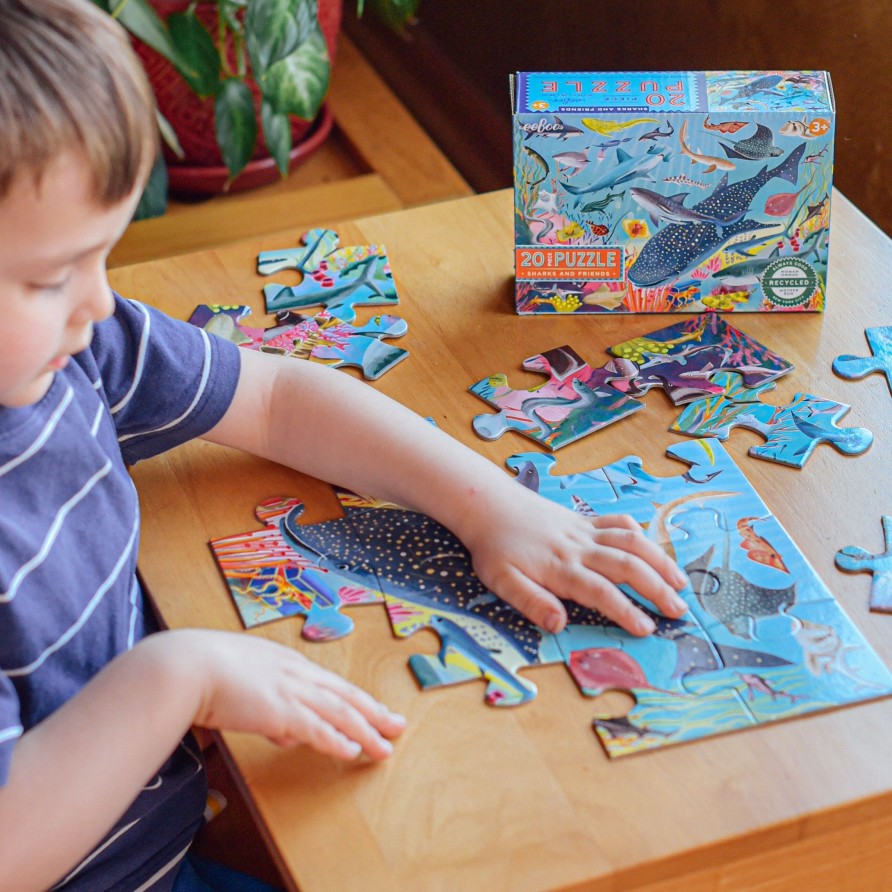 Materiel Artistique eeBoo | Puzzle 20 Pieces Requins Et Amis