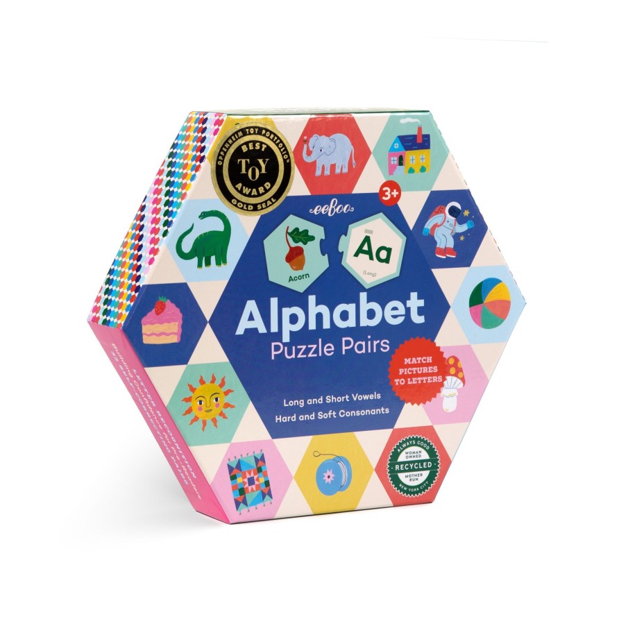 Educatif eeBoo | Paires De Puzzles Alphabet Hexagonaux