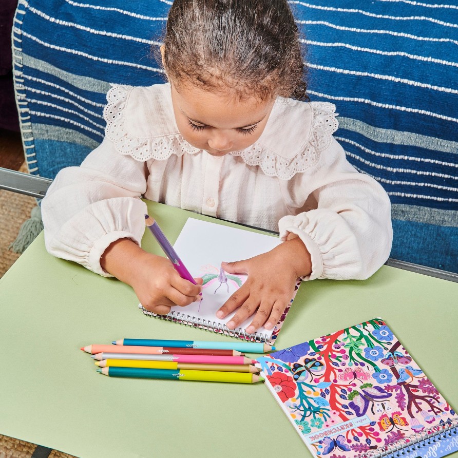 Cadeaux eeBoo Cartes A Jouer Dorees | Ensemble Carnet De Croquis Et Crayons De Couleur Papillons