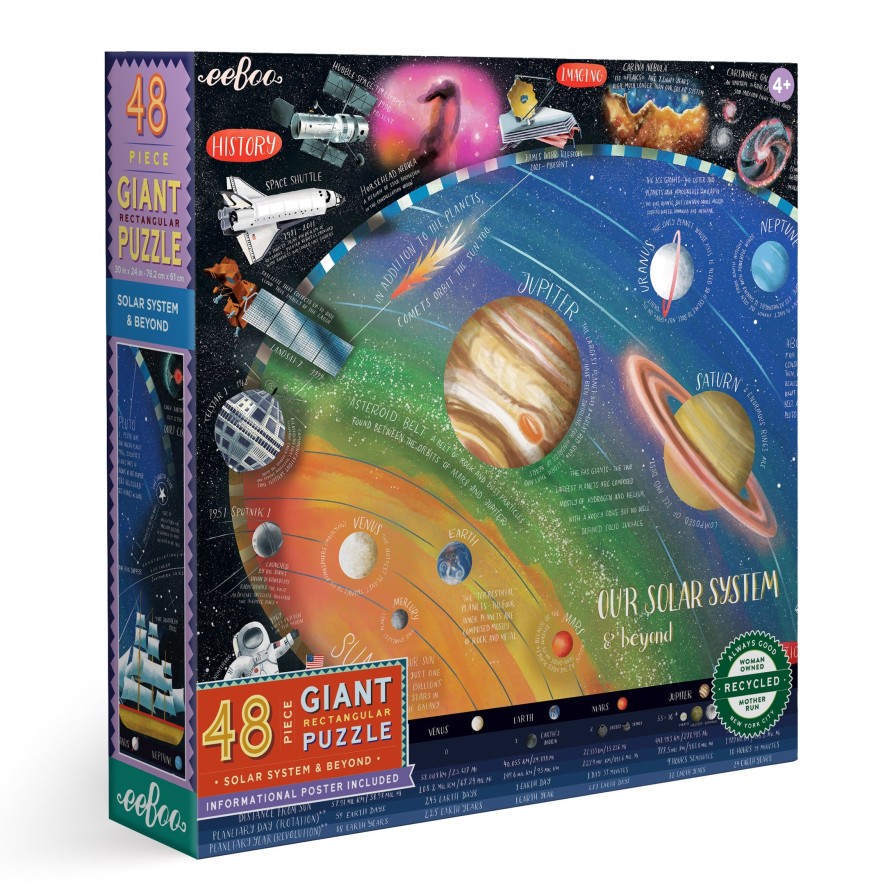 Materiel Artistique eeBoo | Puzzle Geant De 48 Pieces Du Systeme Solaire Et Au-Dela