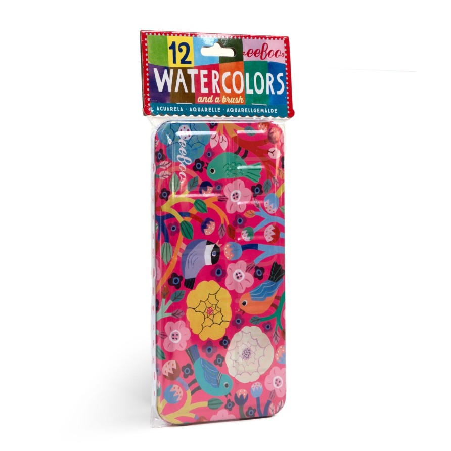 Cadeaux eeBoo Puzzles De Voyage | Oiseaux En Fuchsia 12 Aquarelles