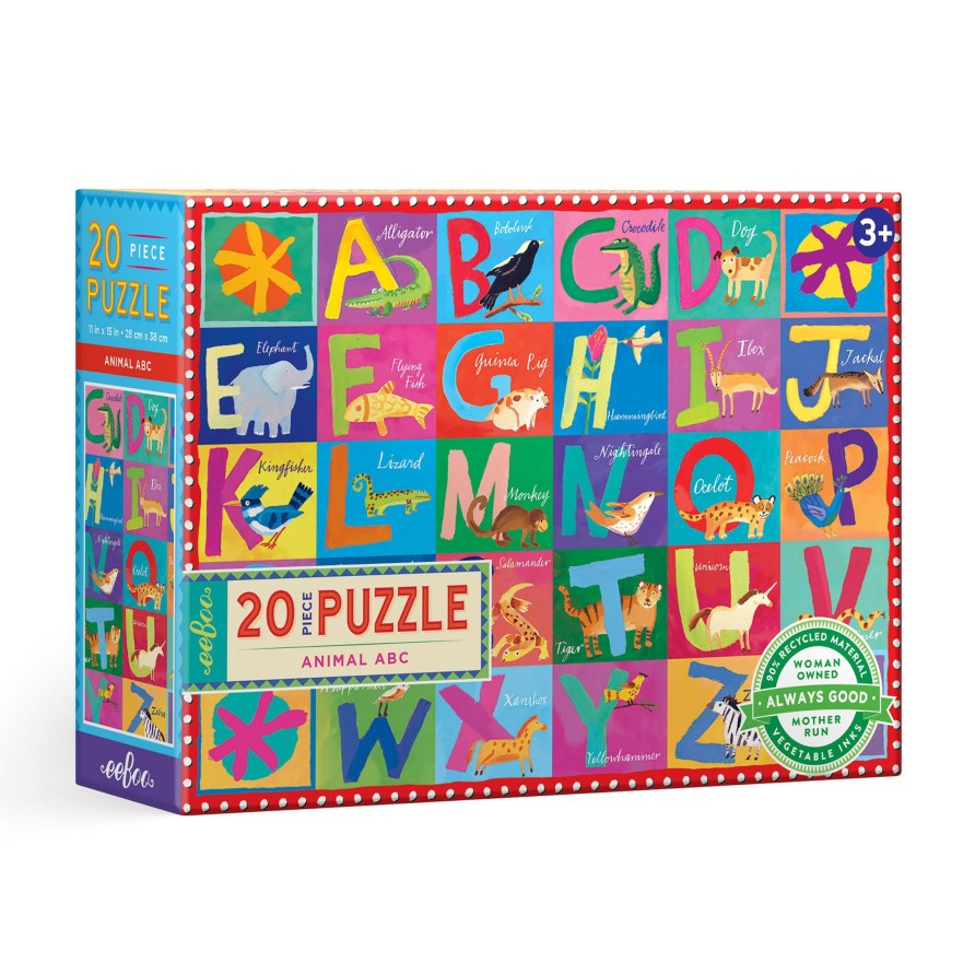 Educatif eeBoo | Animal Abc - Grand Puzzle De 20 Pieces