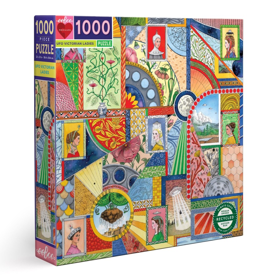 Cadeaux eeBoo Printemps Et Paques | Puzzle 1000 Pieces Ovni Dames Victoriennes