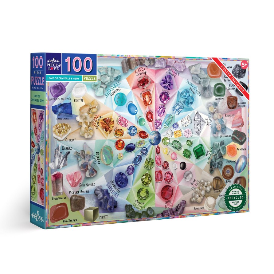 Jeux eeBoo | Puzzle 100 Pieces Amour Des Cristaux Et Des Pierres Precieuses