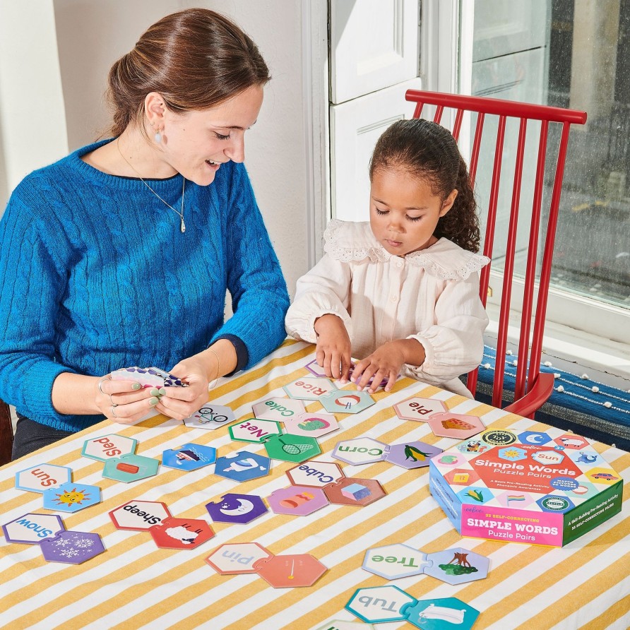 Educatif eeBoo | Paires De Puzzles Hexagonaux De Mots Simples