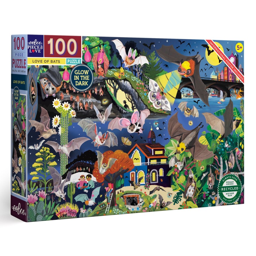 Materiel Artistique eeBoo | Puzzle 100 Pieces Amour Des Chauves-Souris