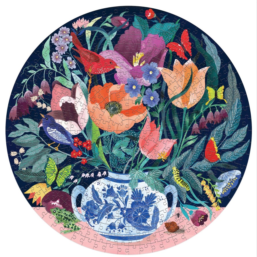 Des Enigmes eeBoo | Nature Morte Avec Des Fleurs Puzzle Rond De 500 Pieces