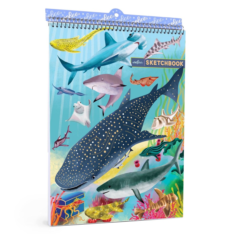 Cadeaux eeBoo Cartes A Jouer Dorees | Carnet De Croquis De Requin