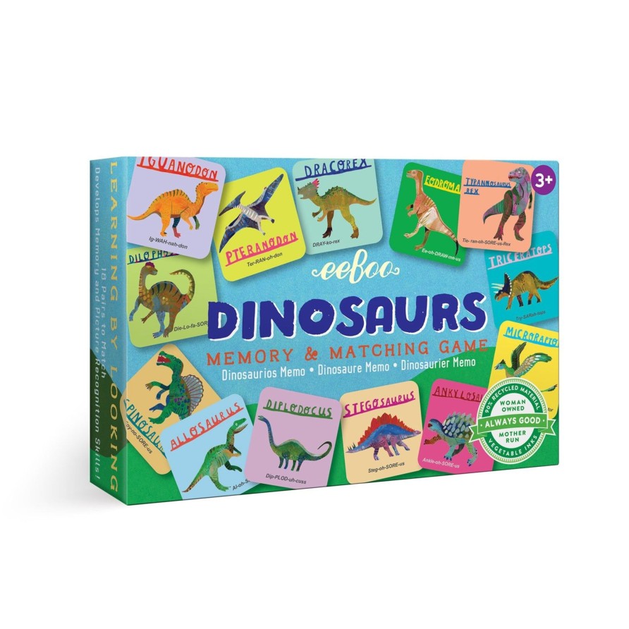 Materiel Artistique eeBoo | Petit Jeu De Memoire Et D'Association Des Dinosaures