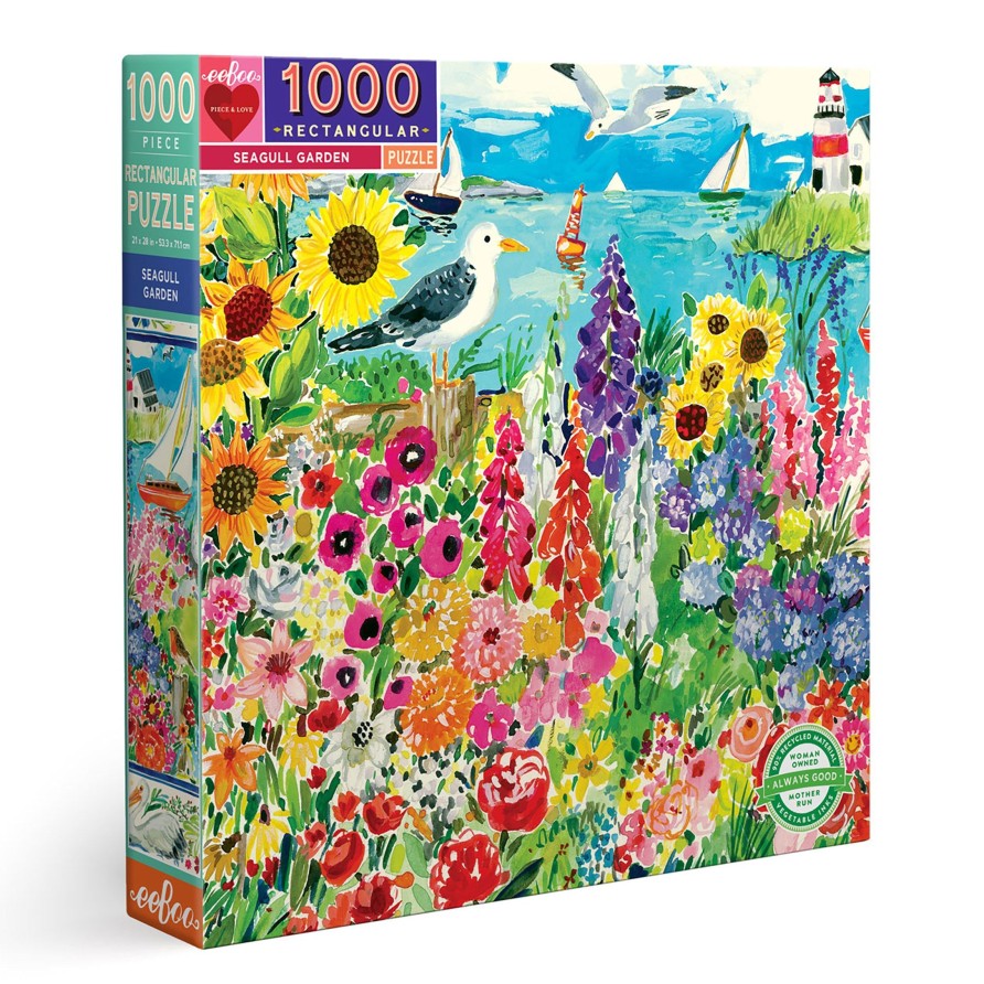 Des Enigmes eeBoo | Puzzle Rectangulaire De 1000 Pieces De Jardin De Mouette