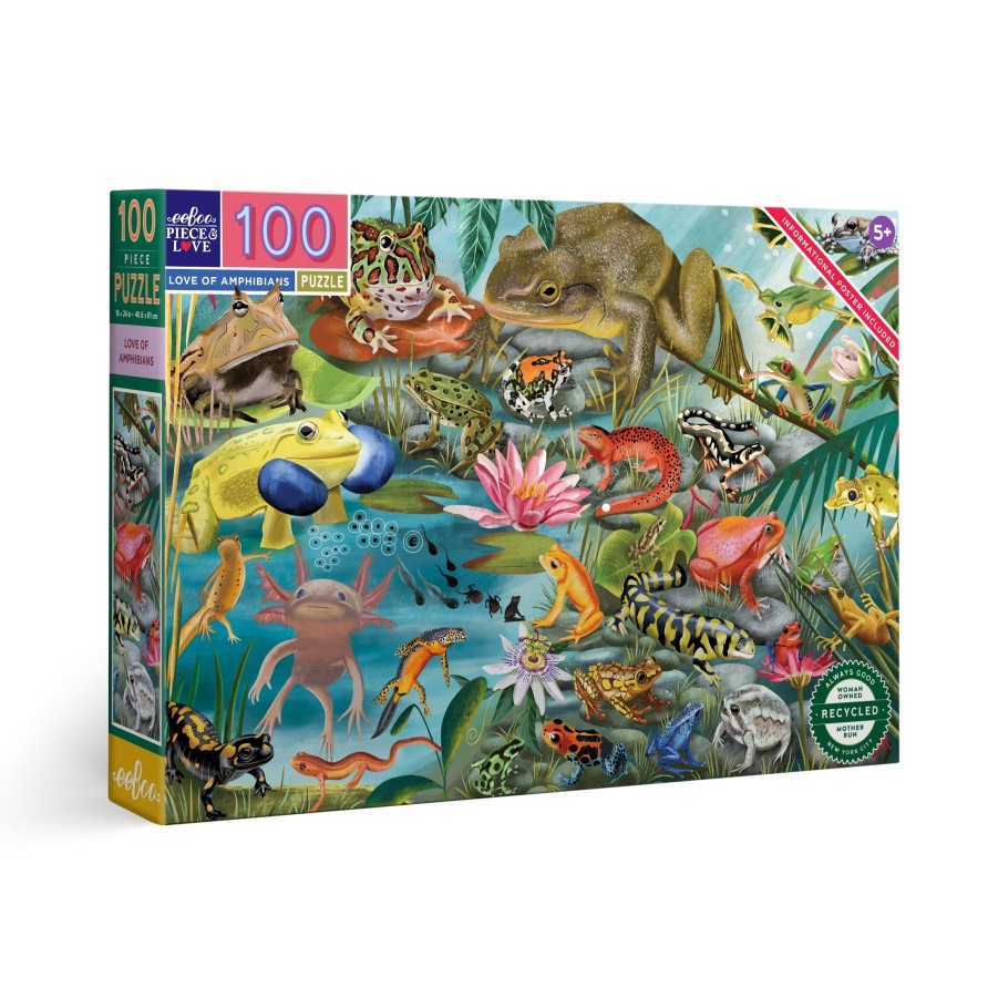 Materiel Artistique eeBoo | Puzzle 100 Pieces L'Amour Des Amphibiens