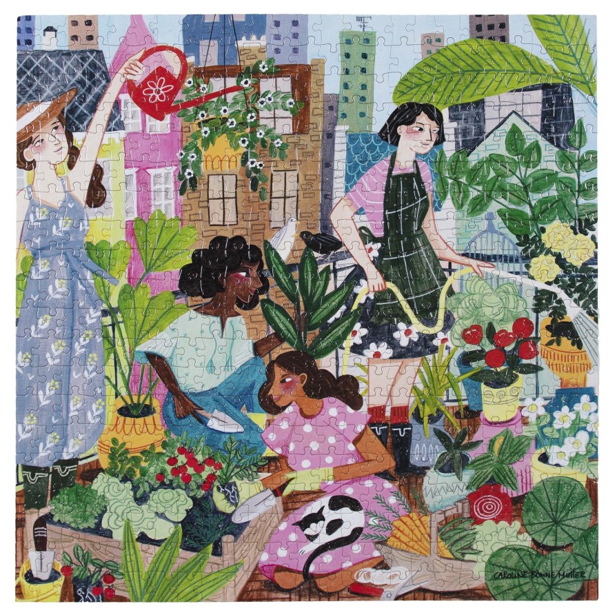 Cadeaux eeBoo Printemps Et Paques | Puzzle Carre De 500 Pieces Sur Le Jardin Sur Le Toit