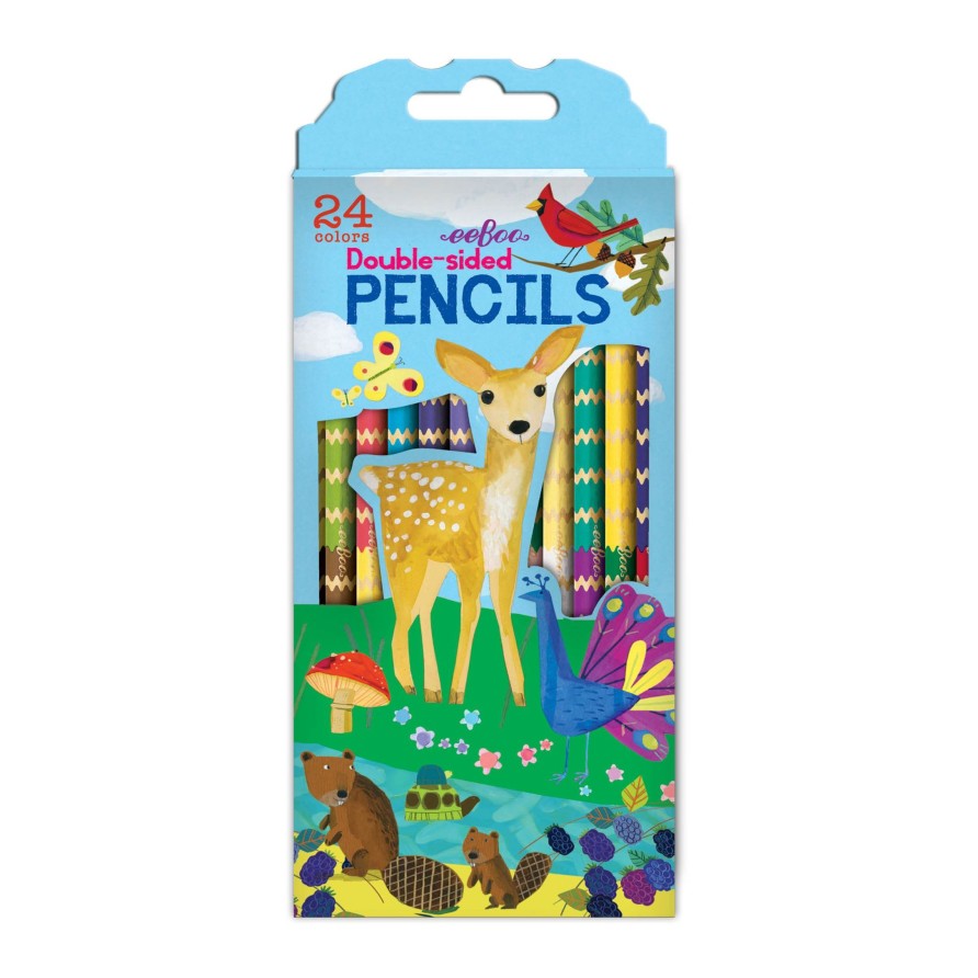 Cadeaux eeBoo Cartes A Jouer Dorees | Life On Earth 12 Crayons Double Face