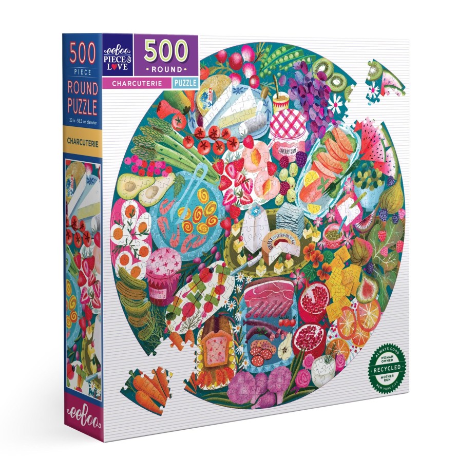 Jeux eeBoo | Puzzle Rond 500 Pieces Charcuterie