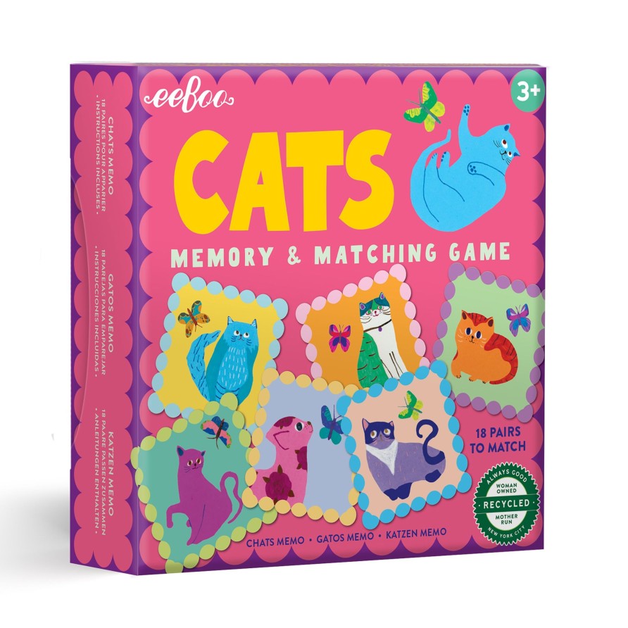 Educatif eeBoo | Jeu De Memoire Petit Carre Chats