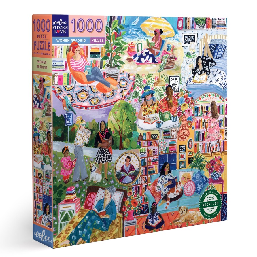 Cadeaux eeBoo Printemps Et Paques | Puzzle 1000 Pieces Pour Femmes Lisant