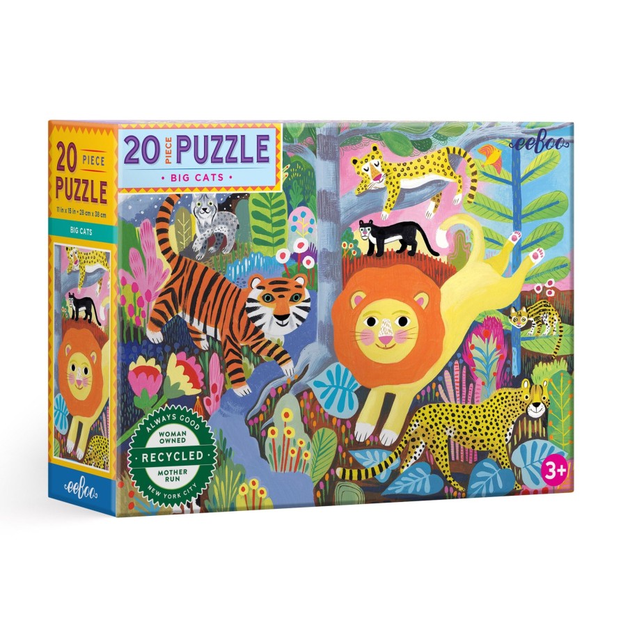 Materiel Artistique eeBoo | Puzzle 20 Pieces Gros Felins