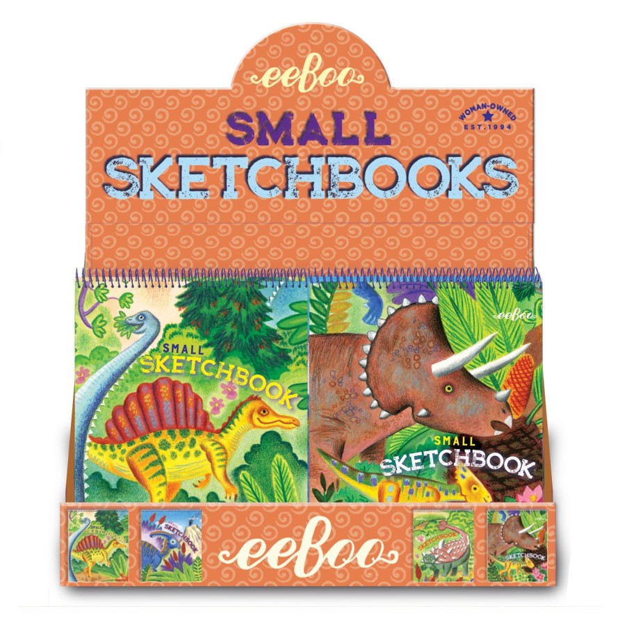 Cadeaux eeBoo Cartes A Jouer Dorees | Assortiment De Petits Carnets De Croquis Dino