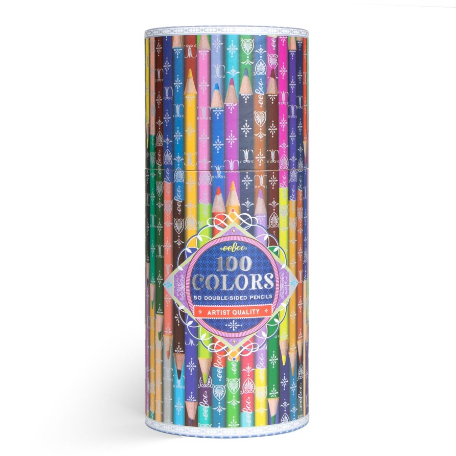 Cadeaux eeBoo Cartes A Jouer Dorees | 100 Couleurs - 50 Crayons Double Face