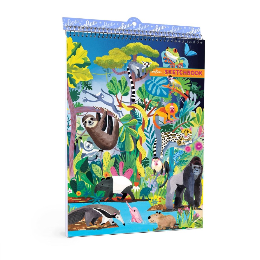 Cadeaux eeBoo Cartes A Jouer Dorees | Carnet De Croquis De La Foret Tropicale