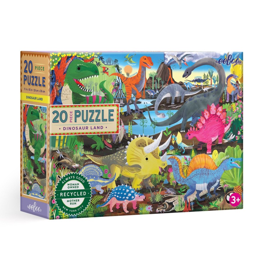 Materiel Artistique eeBoo | Puzzle 20 Pieces Dinosaur Land