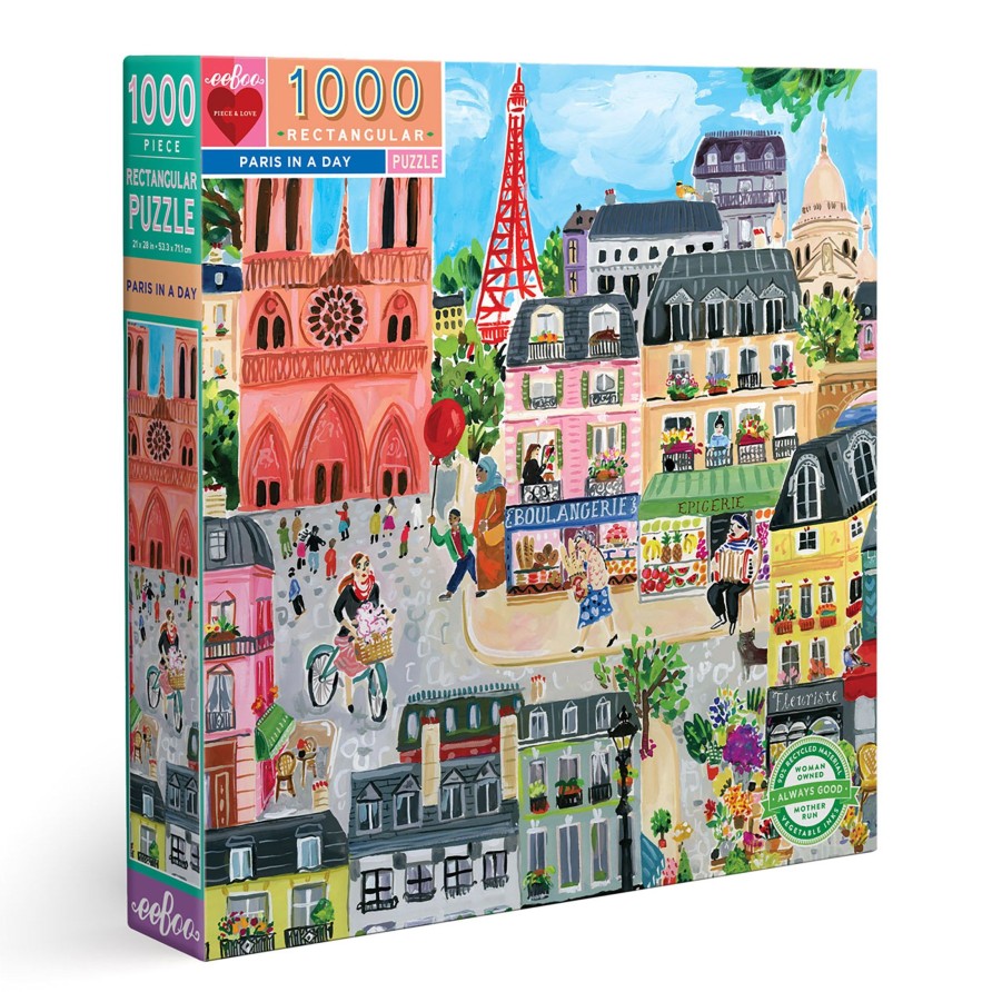 Des Enigmes eeBoo | Puzzle Rectangulaire De 1 000 Pieces Paris En Un Jour