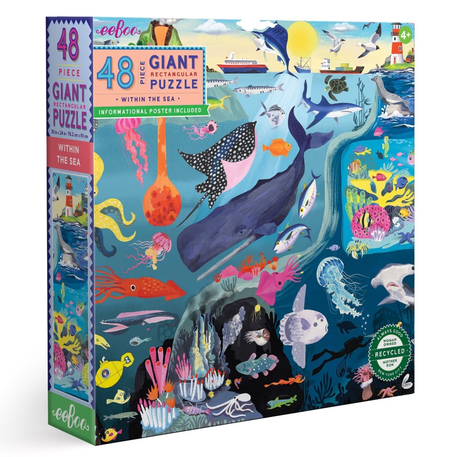 Materiel Artistique eeBoo | Puzzle Geant De 48 Pieces Dans La Mer