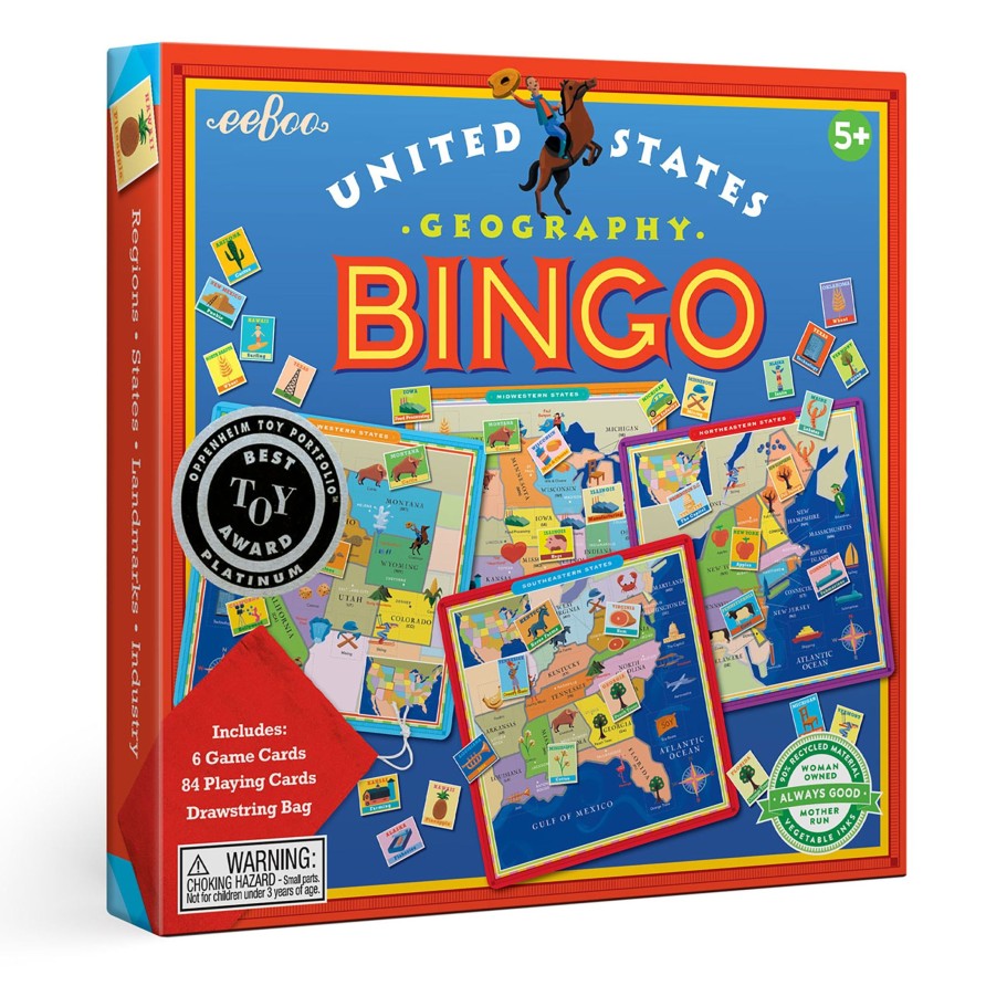 Materiel Artistique eeBoo | Bingo Sur La Geographie Des Etats-Unis