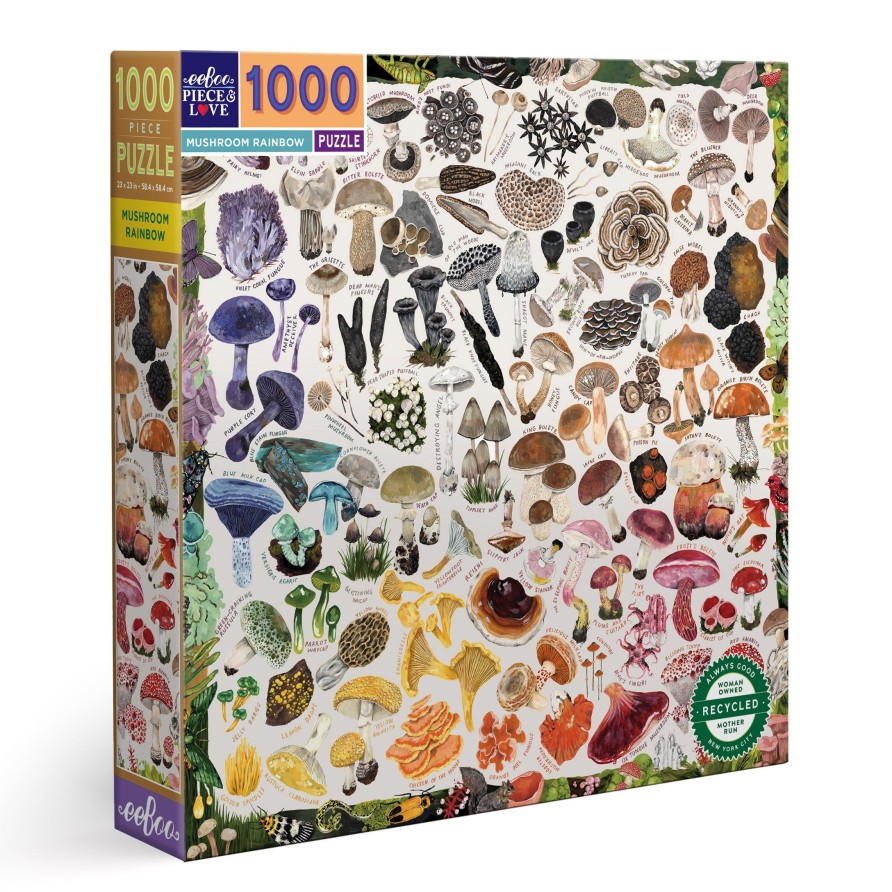 Materiel Artistique eeBoo | Puzzle 1000 Pieces Champignon Arc-En-Ciel