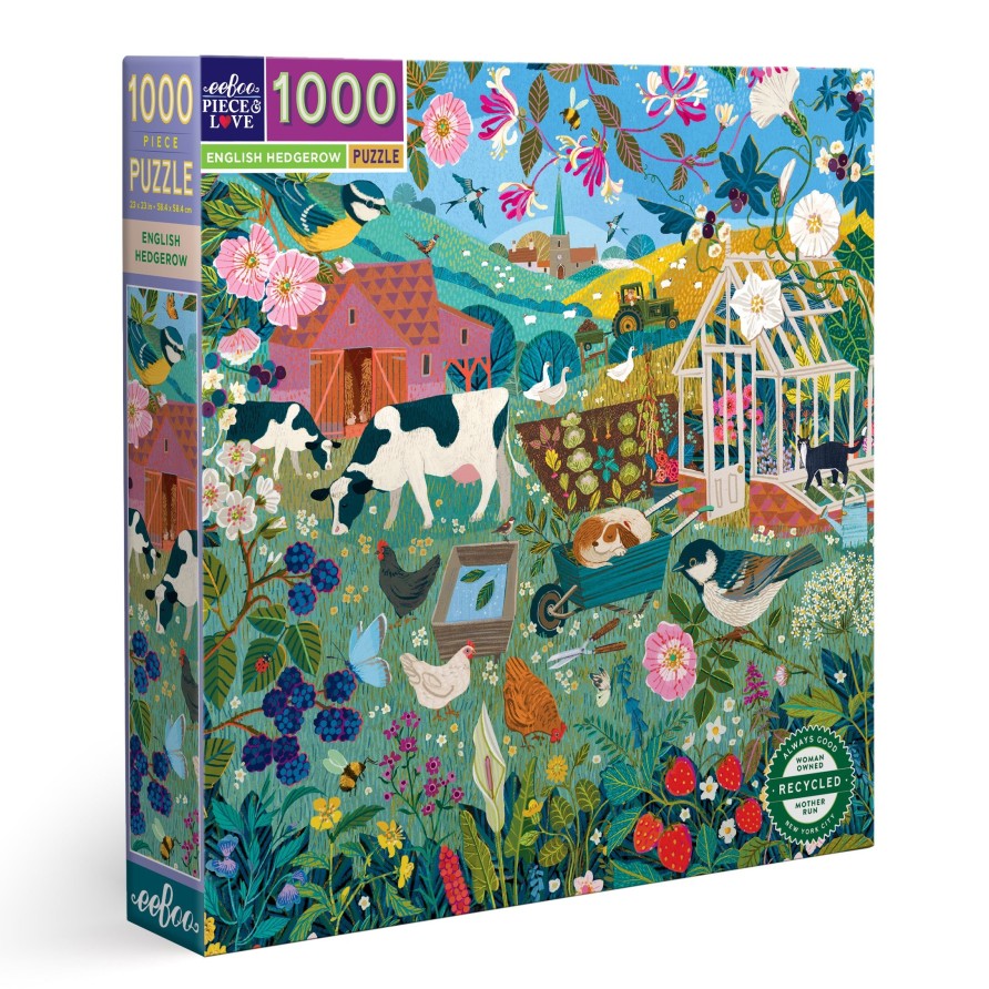 Cadeaux eeBoo Printemps Et Paques | Puzzle 1000 Pieces De Haie Anglaise