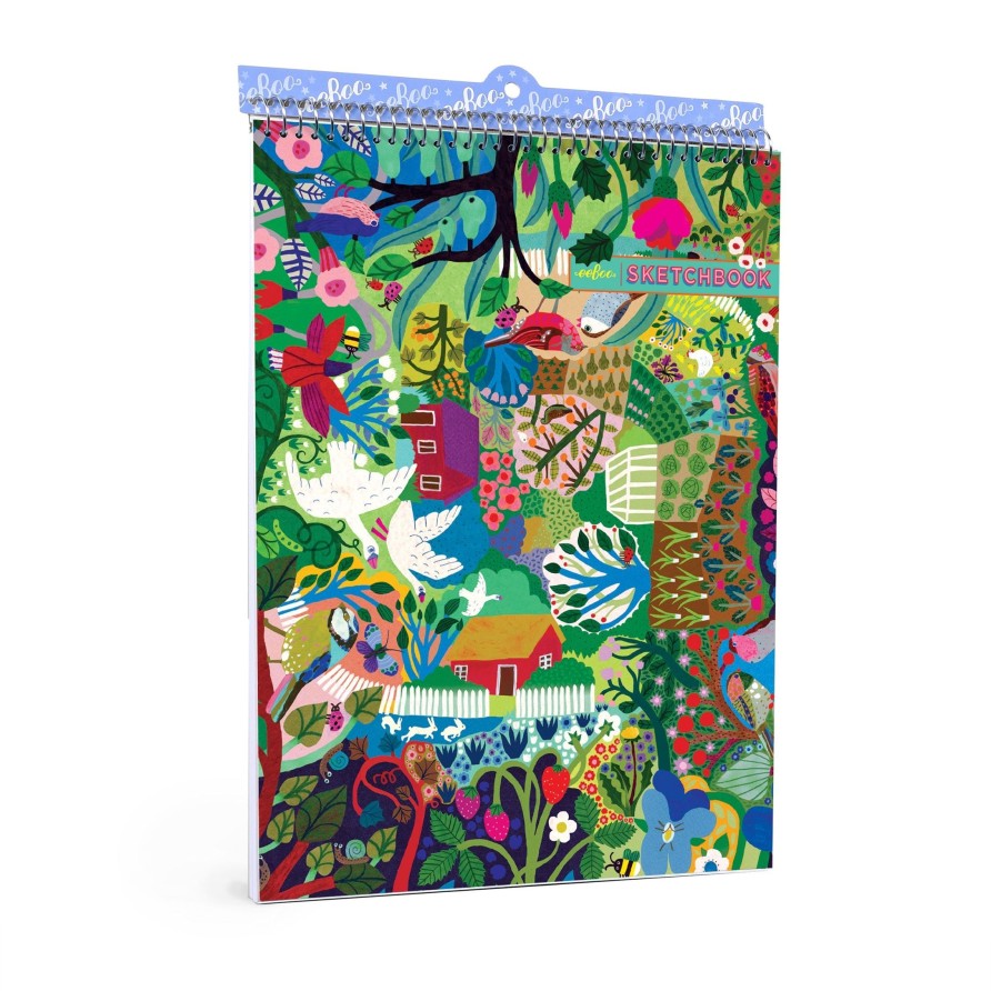 Cadeaux eeBoo Cartes A Jouer Dorees | Carnet De Croquis Du Jardin Abondant