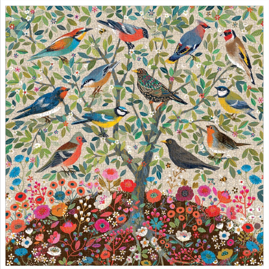 Cadeaux eeBoo Printemps Et Paques | Puzzle 1000 Pieces Arbre Oiseaux Chanteurs